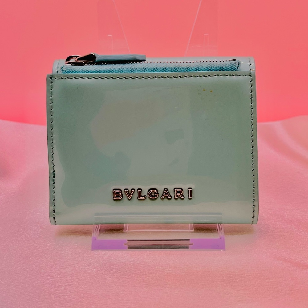 BVLGARI Serpenti Mint Green Patent Leather Wallet - Picture 6 of 12